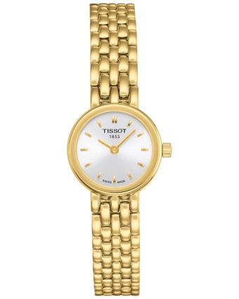 Tissot Lovely 19,5 mm hopeanvärinen taulu kullanvärinen ranneke T058.009.33.031.00