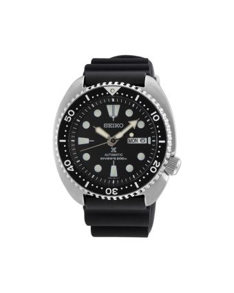 Seiko Prospex Sea SRPE93K1 mustalla taululla, valkoisella taustalla edestä