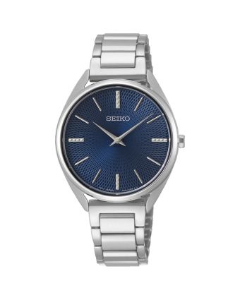 Seiko naisten kello SWR033P1 sinisellä taululla, valkoisella taustalla edestä