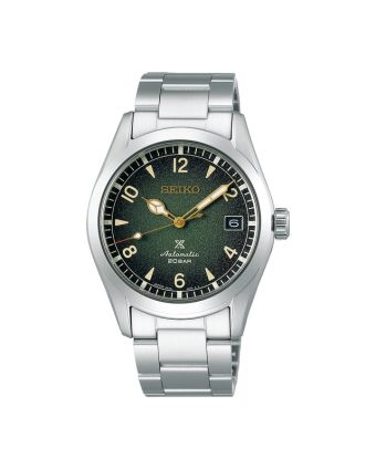 Seiko Prospex Land SPB155J1 vihreällä taululla, valkoisella taustalla edestä