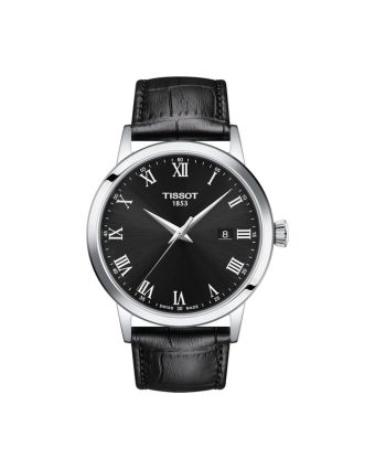 Tissot Classic Dream 42 mm musta taulu, nahkaranneke T129.410.16.053.00