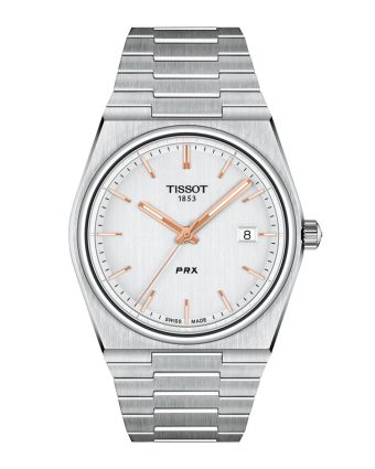 Tissot PRX 40 mm hopeanv&auml;rinen taulu T137.410.11.031.00