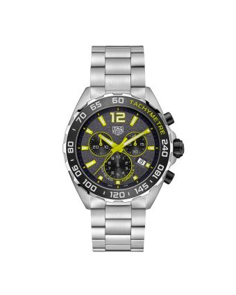 TAG Heuer Formula 1 Chronograph 43 mm CAZ101AG.BA0842 harmaalla taululla, valkoisella taustalla edestä