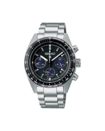 Seiko Prospex Speedtimer SSC819P1 mustalla taululla, valkoisella taustalla edestä
