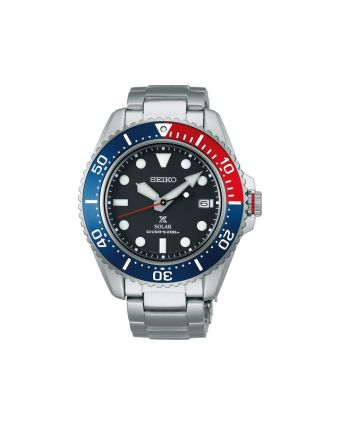 Seiko Prospex Sea SNE591P1 mustalla taululla, valkoisella taustalla edestä