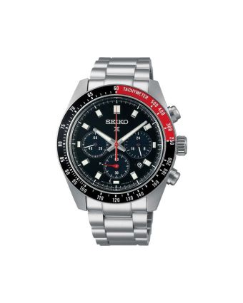 Seiko Prospex Speedtimer SSC915P1 mustalla taululla, valkoisella taustalla edestä