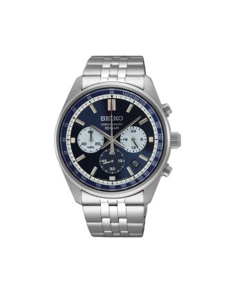 Seiko Essentials SSB427P1 sinisellä taululla, valkoisella taustalla edestä
