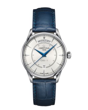Certina DS-1 Day Date C029.430.16.011.00, valkoisella taustalla edestä