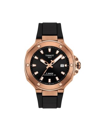 Tissot T-Race Powermatic 80 41 mm musta taulu, PVD-pinnoite T141.807.37.051.00