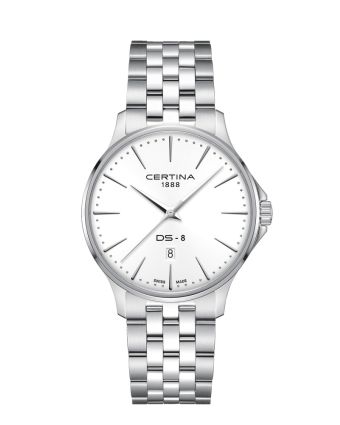 Certina DS-8 Gent 40mm C045.410.11.011.00, valkoisella taustalla edestä