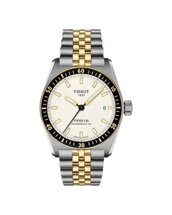 Tissot PR516 Powermatic 80 T149.407.22.011.00 valkoisella taululla, valkoisella taustalla edestä