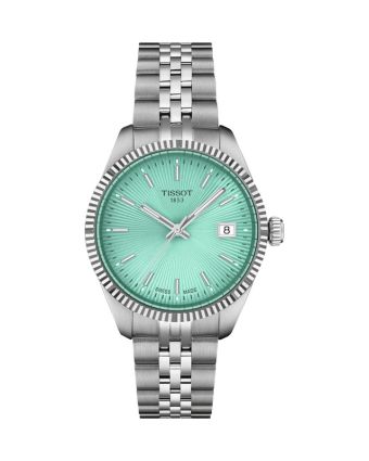 Tissot Ballade T156.210.11.091.00 vaaleanvihreällä taululla, valkoisella taustalla edestä