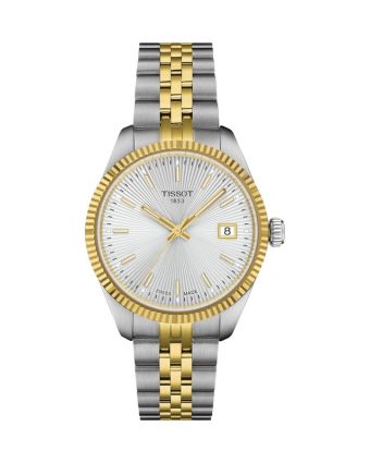 Tissot Ballade 34 mm hopeanvärinen taulu kaksivärinen ranneke T156.210.22.031.00