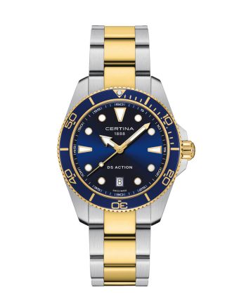 Certina DS Action 40mm C048.410.22.041.00 sinisellä taululla, valkoisella taustalla edestä