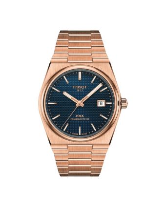Tissot PRX Powermatic 80 40 mm sininen taulu, ruusukullanvärinen ranneke T137.407.33.041.00