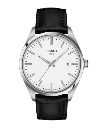 Tissot PR 100 40 mm valkoinen taulu, musta nahkaranneke T150.410.16.011.00