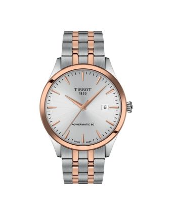 Tissot Classic Dream 40 mm hopeanvärinen taulu, kaksivärinen ranneke T158.407.22.031.01