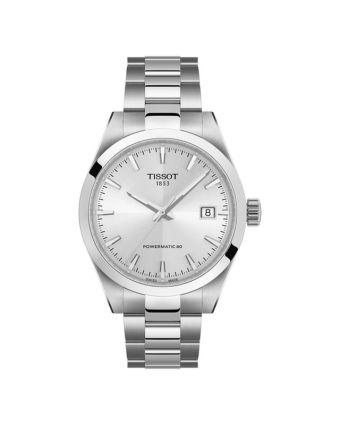 Tissot Gentleman 38 mm hopeanvärinen taulu, automaatti T165.807.11.031.00