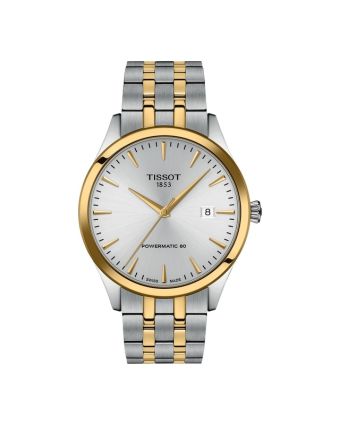 Tissot Classic Dream 40 mm hopeanvärinen taulu, kaksivärinen ranneke T158.407.22.031.00