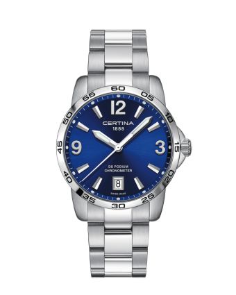 Certina DS Podium 40mm C034.451.11.047.00 sinisellä taululla, valkoisella taustalla edestä